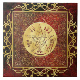 Azulejo De Cerâmica Azulejo Real Dourado de Tetragrammaton Ceremonial 
