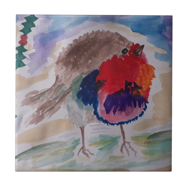 Azulejo De Cerâmica Azulejo Robin Cerâmica Natal (Frente)