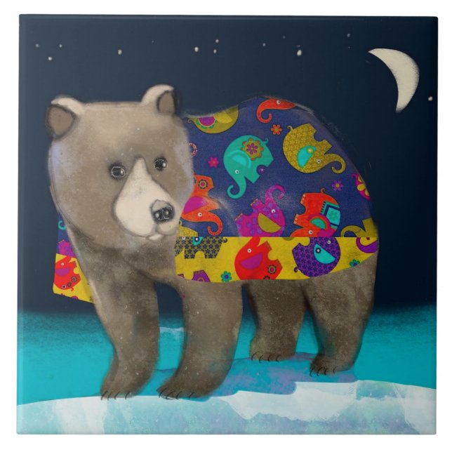 Azulejo De Cerâmica Azulejo/Trivet cerâmico de urso (6" quadrados) (Frente)