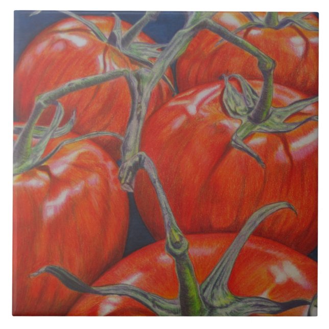 Azulejo De Cerâmica "Azulejo Trivet na videira" (Frente)