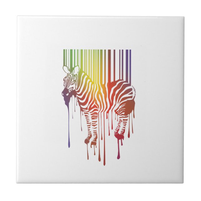 Azulejo De Cerâmica azulejo-zebra abstrato (Frente)