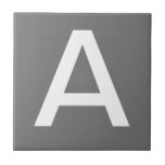 Azulejo De Cerâmica Azulejos- Branco sobre cinzas<br><div class="desc">Azulejos cerâmicos.  Azulejos de letras maiúsculas ou minúsculas.  Você personaliza com a letra ou letras necessárias para seu azulejo cerâmico ou sinal de mosaico.  Azulejo para sinais à prova de tempo,  números de casa.  Branco sobre a cinza.</div>
