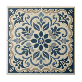 Azulejo De Cerâmica Azuljo Floral Azul Elegante - Design