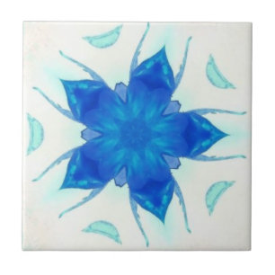 Azulejo De Cerâmica Azure azul turquoise aquamarina geométrica