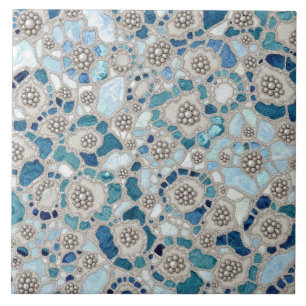Azulejo De Cerâmica Azure Petal Harmony Cerâmica Azulejo