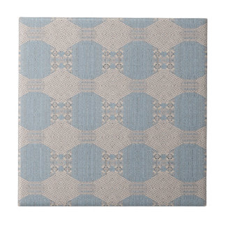 Azulejo De Cerâmica Azurévia Lace – Azul Pó e Marfim Geométrico