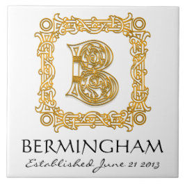 Azulejo De Cerâmica "B" Apelido Casamento Aniversário Dia do Monograma