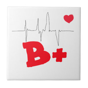 Azulejo De Cerâmica B+ Funky Tipo de Sangue Frequência Cardíaca Médica