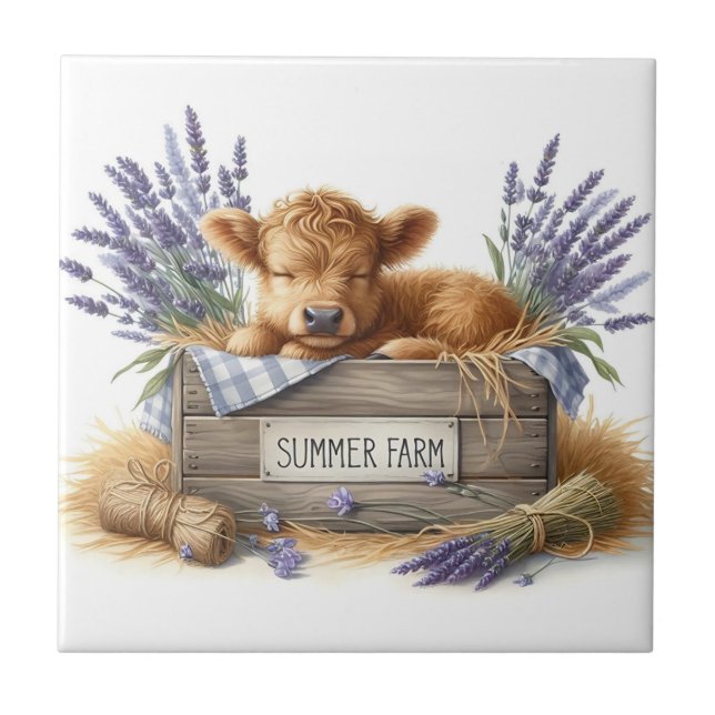 Azulejo De Cerâmica Baby Cow Ceramic Tile (Frente)