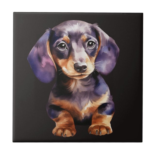 Azulejo De Cerâmica Baby Dachshund (Frente)