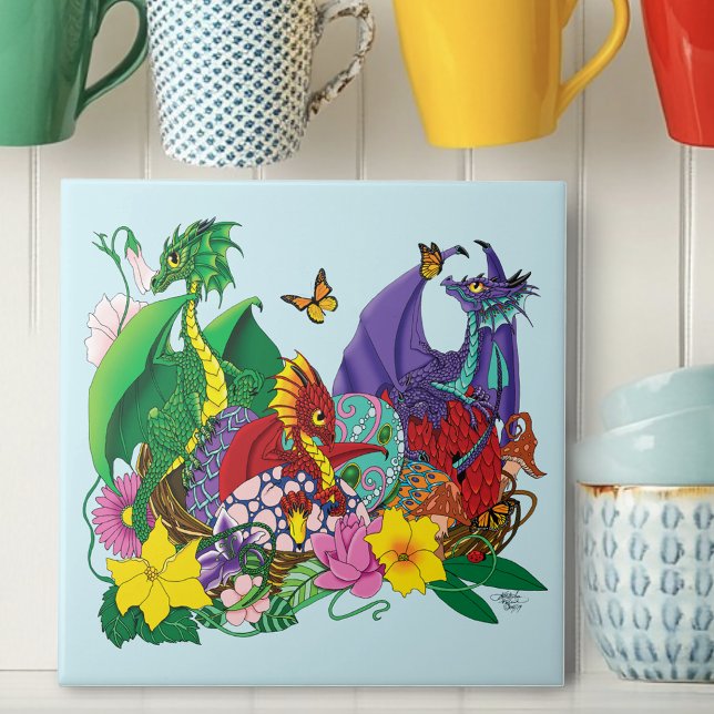 Azulejo De Cerâmica Baby Dragon Nest Fantasy (Criador carregado)