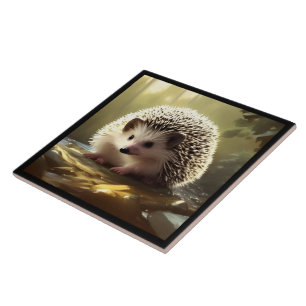 Azulejo De Cerâmica Baby Hedgehog Wildlife Retrato
