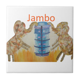 Azulejo De Cerâmica Baby Kids Jambo Jumbo Elephants Design