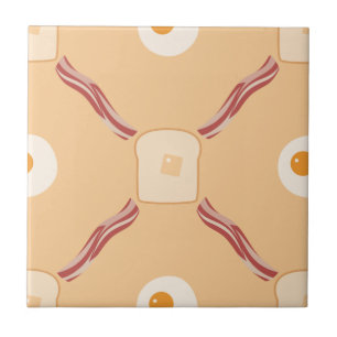 Azulejo De Cerâmica Bacon, Ovos e Torradas