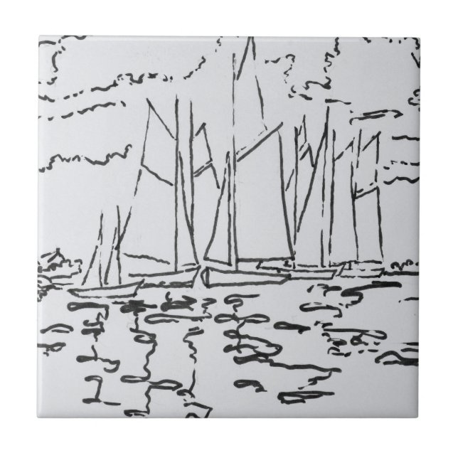 Azulejo De Cerâmica Baía de Concarneau| Brittany, França (Frente)