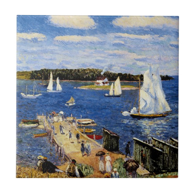 Azulejo De Cerâmica Baía de Mahone por William Glackens (Frente)