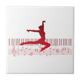 Azulejo De Cerâmica Bailarino de ballet em um teclado