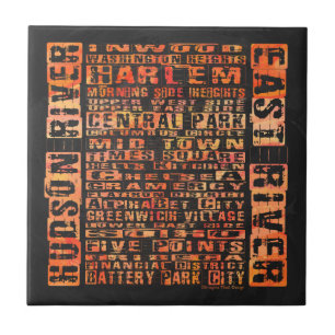 Azulejo De Cerâmica Bairros de Nova Iorque Laranja