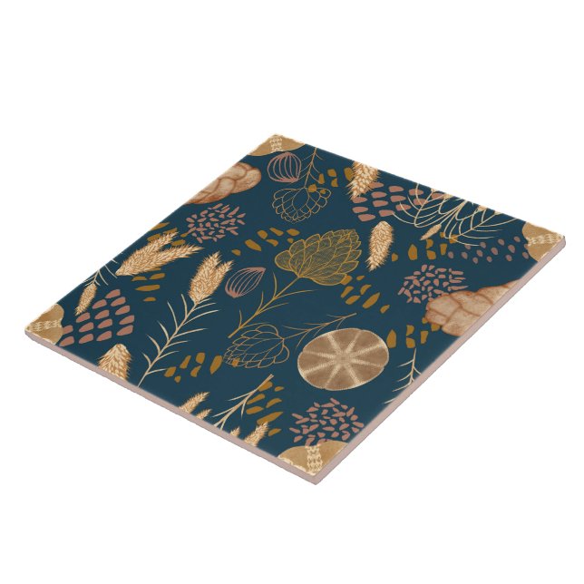 Azulejo De Cerâmica Bakery Bliss: Artisan Bread & Barley, Teal (Lateral)