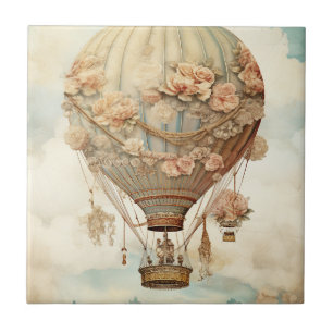 Azulejo De Cerâmica Balão de Rosa Rosa Pastel Teal Conto de Fadas Vito