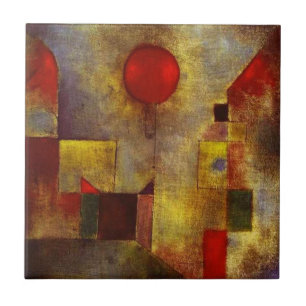 Azulejo De Cerâmica Balão do vermelho de Paul Klee