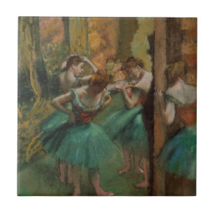 Azulejo De Cerâmica Balé Dancers Pink e Green Edgar Degas