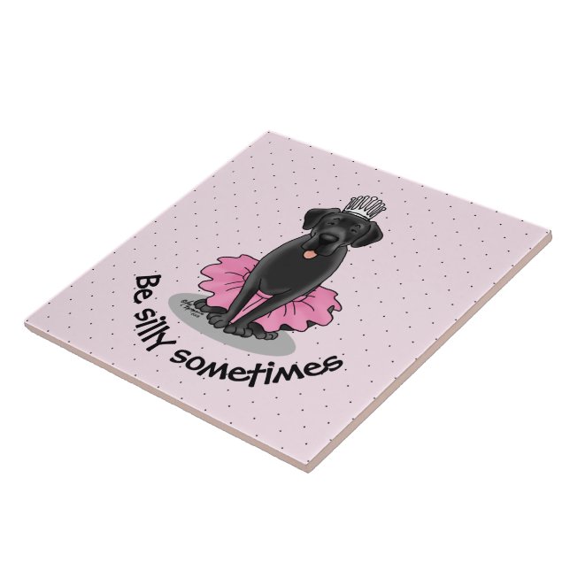 Azulejo De Cerâmica Balé de Cão, Princesa Negra Labrador (Lateral)