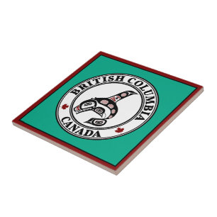 Azulejo De Cerâmica Baleia Assassina Nativa Americana Red Black Haida