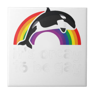 Azulejo De Cerâmica Baleia Orca LGBT É Orcárie ser Gay Rainbow Gay P