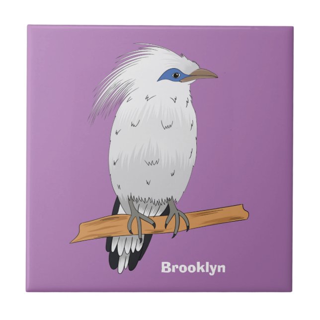 Azulejo De Cerâmica Bali Mina - ave exótica tropical (Frente)