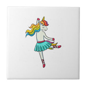 Azulejo De Cerâmica Ballerina Unicórnio Dançando Ballet Dançarino Tutu