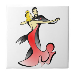 Azulejo De Cerâmica Ballroom Dancers dançando casal balançando danç