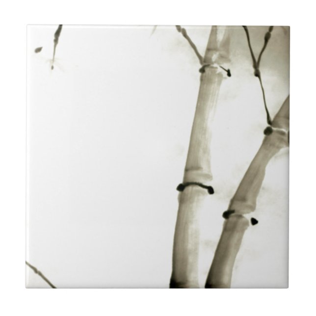 Azulejo De Cerâmica Bambu e folhas (Frente)