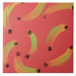 Azulejo De Cerâmica Bananas de Gouache de Aquarela Digital