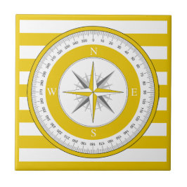 Azulejo De Cerâmica Banda branca e Rosa de Compass