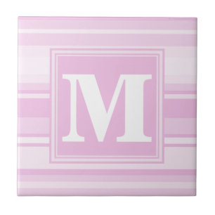 Azulejo De Cerâmica Banda rosa de bebê monograma
