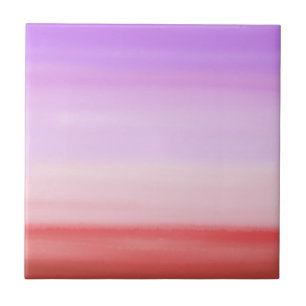 Azulejo De Cerâmica Bandas de Aquarela Rosa