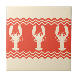 Azulejo De Cerâmica Bandas de lagosta de Coral
