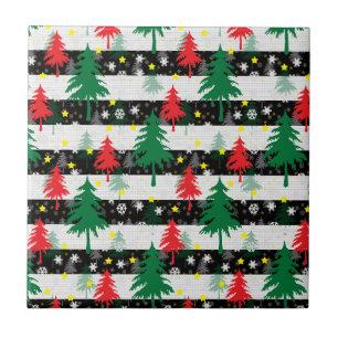 Azulejo De Cerâmica Bandas de Neve de Natal