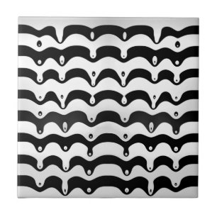Azulejo De Cerâmica Bandas de Zebra Pretas e Brancas Melantes