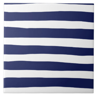 Azulejo De Cerâmica Bandas irregulares - Azul e branco