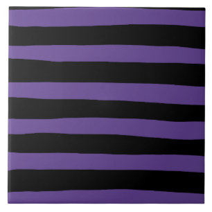Azulejo De Cerâmica Bandas irregulares em roxo e preto
