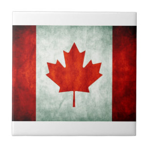 Azulejo De Cerâmica Bandeira afligida de Canadá