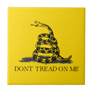 Azulejo De Cerâmica Bandeira Amarela Clássica de Gadsden Não Pise em M