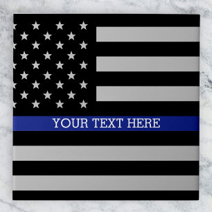 Azulejo De Cerâmica Bandeira Americana de Linha Azul Personalizada