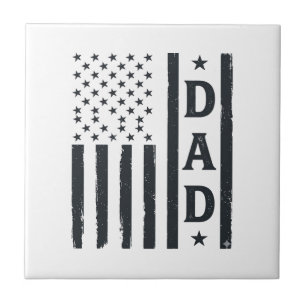 Azulejo De Cerâmica Bandeira Americana do Papai Vintage Design Vetoria