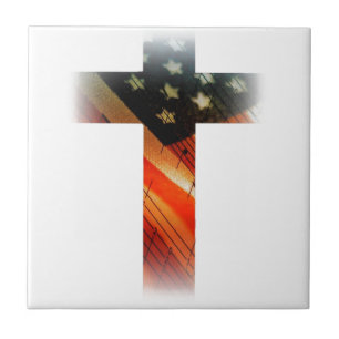 Azulejo De Cerâmica Bandeira Americana em cruz