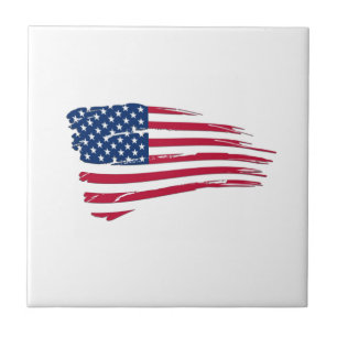Azulejo De Cerâmica Bandeira americana esfarrapada