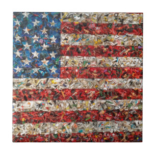 Azulejo De Cerâmica bandeira americana grunge