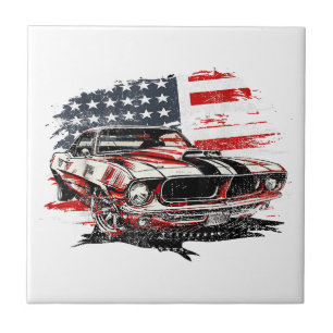 Azulejo De Cerâmica Bandeira Americana Patriota